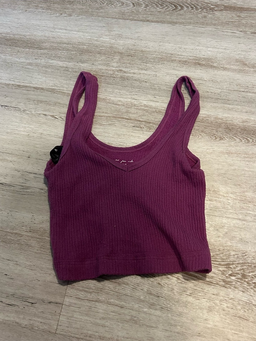 Out from Under Purple Ribbed Cropped Tank Top